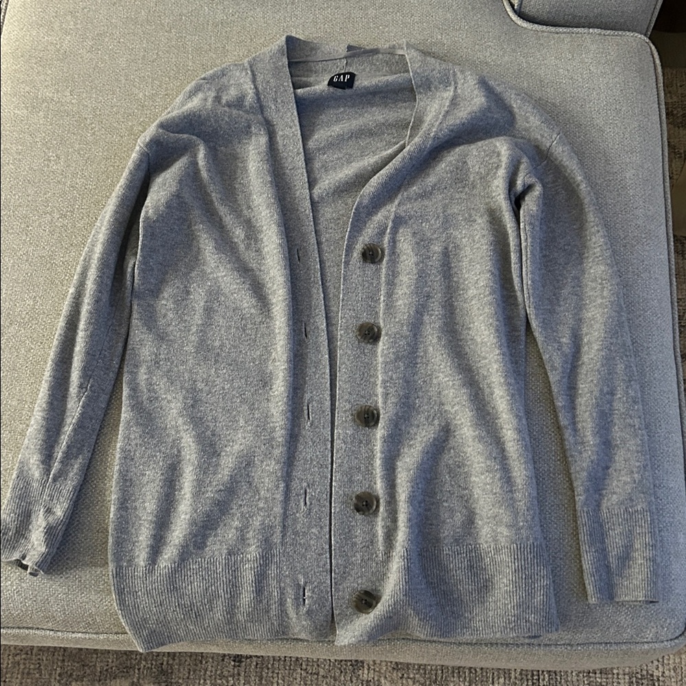 GAP Light Gray Button-Up Cardigan